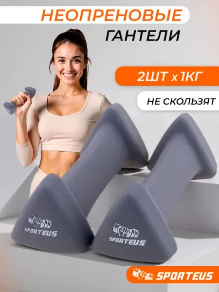 Sporteus Гантели неопреновые треугольные 2 шт. по 1 кг
