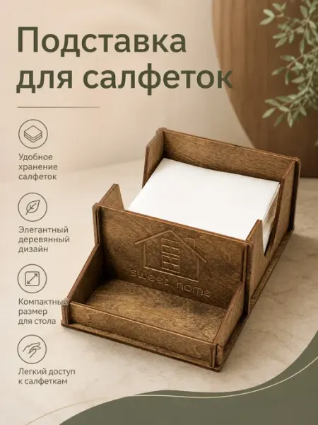 Staffamily Салфетница деревянная на стол