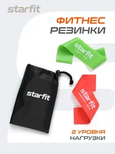 Эспандер ленточный для фитнеса мини STARFIT, малиновый/лаймовый, 2 шт