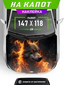 Большая наклейка на капот Автографика
