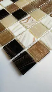 Плитка декоративная, мозаика стеклянная STEP-1, 5 штук