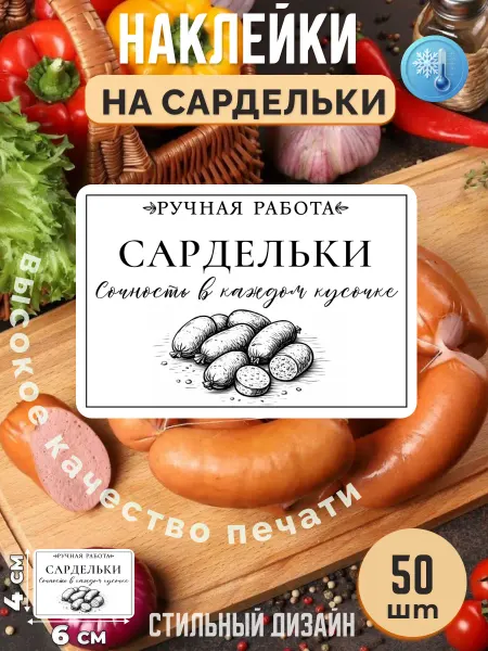 Stikerfull Наклейки на сардельки ручная работа