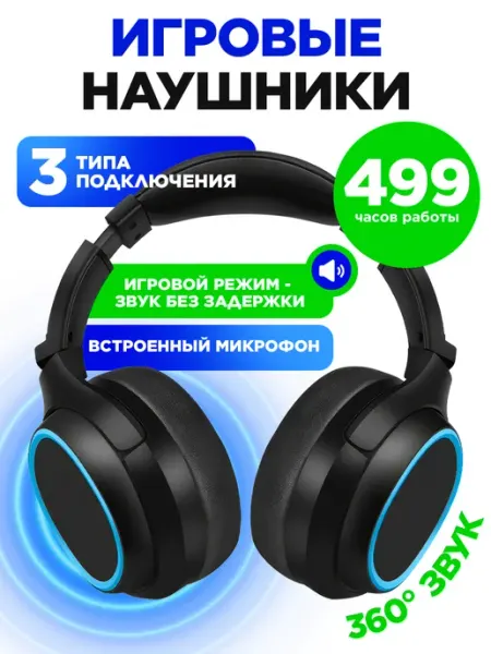 STIMAXON Игровые наушники беспроводные большие с микрофоном для пк