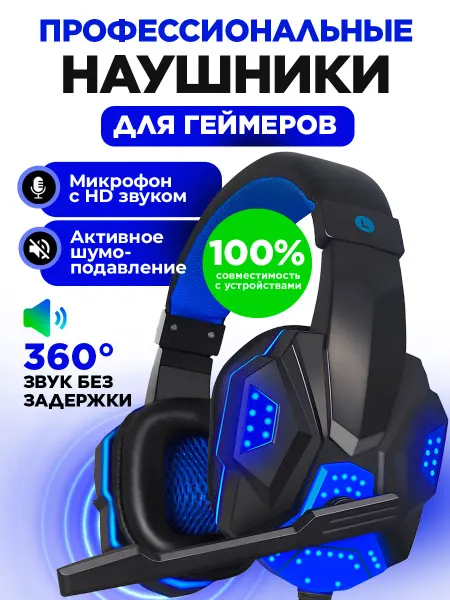 STIMAXON Игровые наушники проводные с микрофоном большие для пк