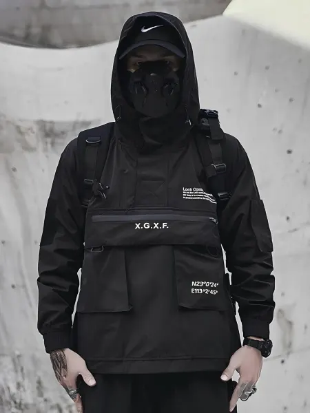 ЯСТРЕБ STREETWEAR Ветровка анорак с капюшоном спортивная techwear