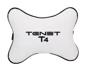 Подушка на подголовник автомобильная белая экокожа TENET T4