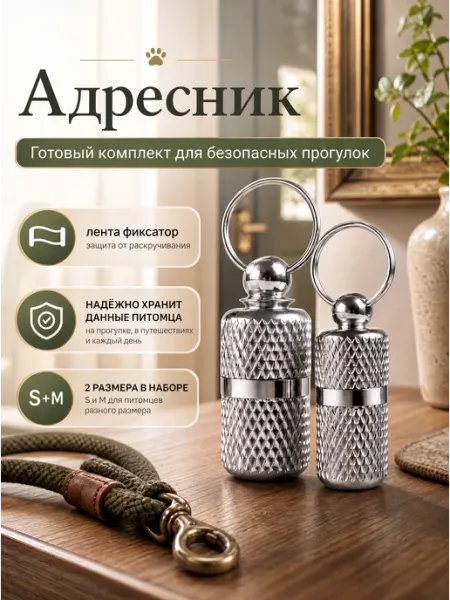 Муха кошки и собаки Капсула адресник на ошейник