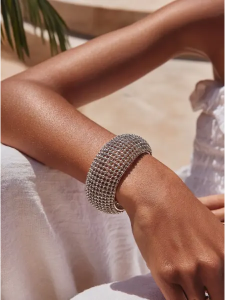Tantastic Браслет широкий на руку серебристый бижутерия