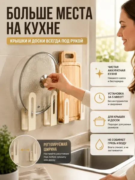 TAY.T Держатель для крышек и разделочных досок настенный