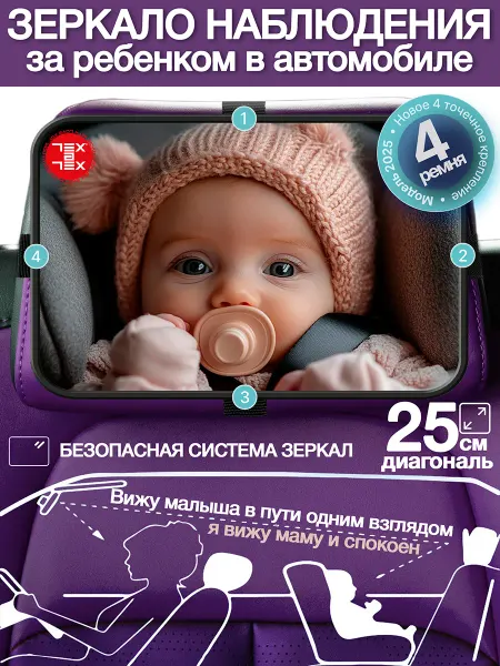 Texatex зеркало автомобильное для детей для автолюльки в машине