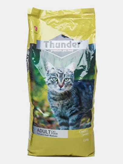 Полноценный и сбалансированный корм Thunder, со вкусом курицы, 15 кг