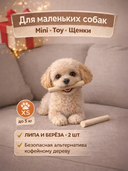TimberTrend Палочки для собак мелких пород из липы и берёзы, 2 шт