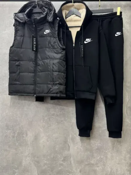TMD_Store Теплый спортивный костюм на флисе с жилеткой