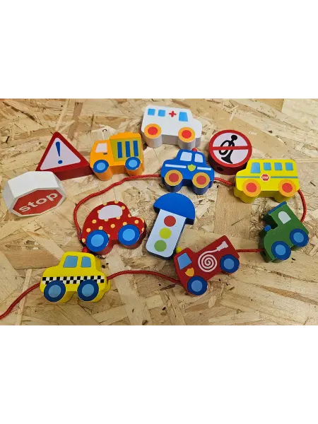 Tooky Toy Шнуровка "Собери транспорт"