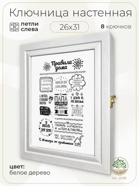 Topposters Ключница настенная с дверцей (Закрытая) Правила дома