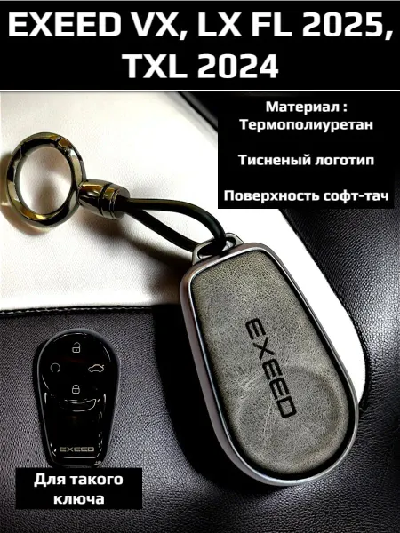 Чехол из TPU и эко-кожи для автомобильного ключа