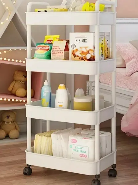 UniShophome Напольная этажерка для ванной и кухни на колесиках