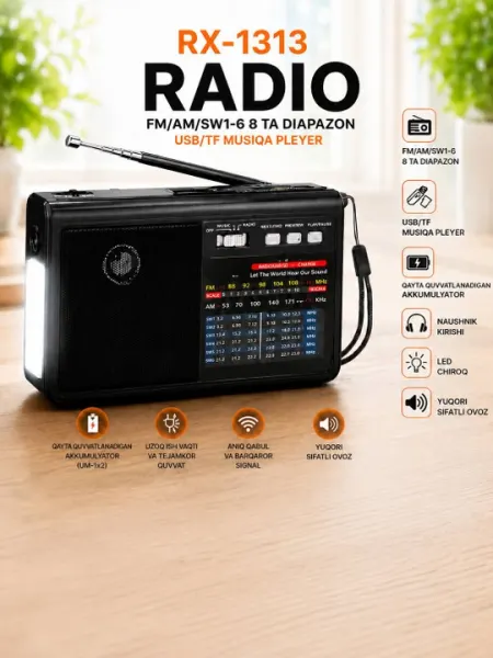 Радио fm, портативное радио, радио с usb, аккумуляторное радио, мини радио