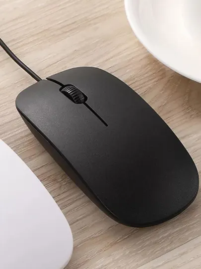 Проводная USB мышка для компьютера и ноутбука, черная, удобная, офисная, эргономичная