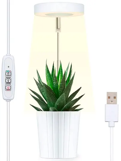 Фитолампа для растений и рассады, полный спектр, С USB, таймером, на штативе
