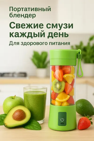 USB мини-блендер для смузи, фрешей и коктейлей