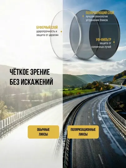 Мужские поляризационные солнцезащитные очки с защитой UV400