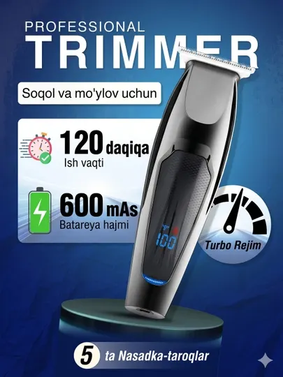 Машинка для стрижки волос VGR V-070, профессиональный триммер