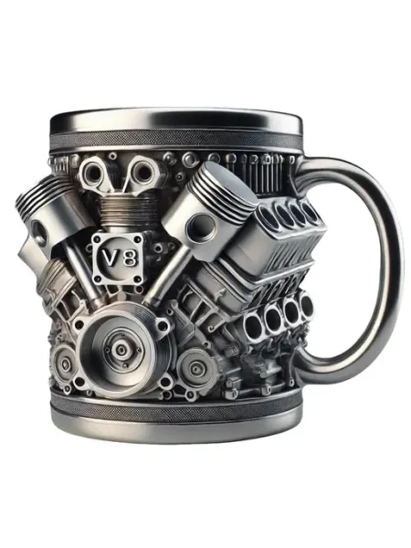 Кружка для авто V8 из нерж, чай, кофе, подарок