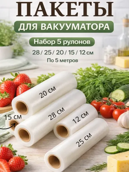 Vacu&Wrap Пакеты для вакууматора рифленые в рулоне
