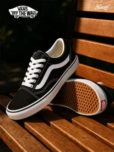 Кроссовки Vans Кеды женские летние черные,Кеды мужские летние черные