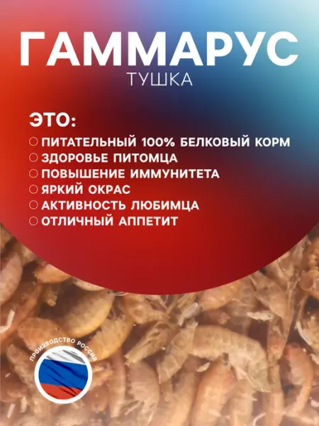 Сопутствующие товары Корм для рыб и черепах "Пижон" гаммарус тушка, вед Аквариуми