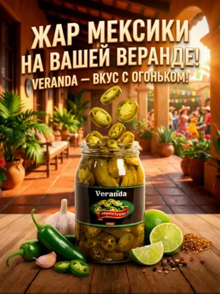 VERANDA Острый перец халапеньо маринованный 370 мл