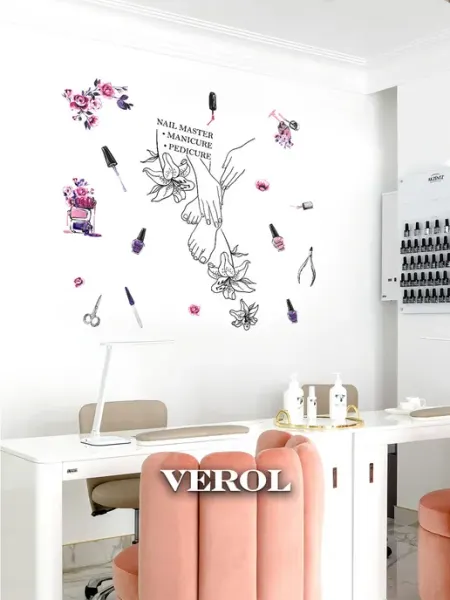 VEROL Наклейки интерьерные маникюр салон красоты на стену