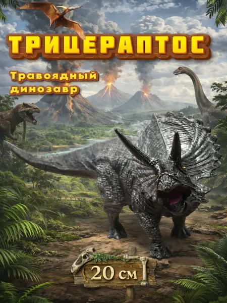 VIKFIL Динозавр фигурка Трицератопс - игрушка для детей