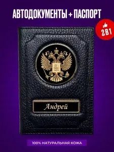 Обложка для автодокументов и паспорта мужская Андрей
