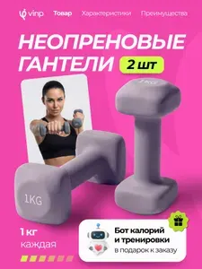 Гантели для спорта и фитнеса VINP 1 кг