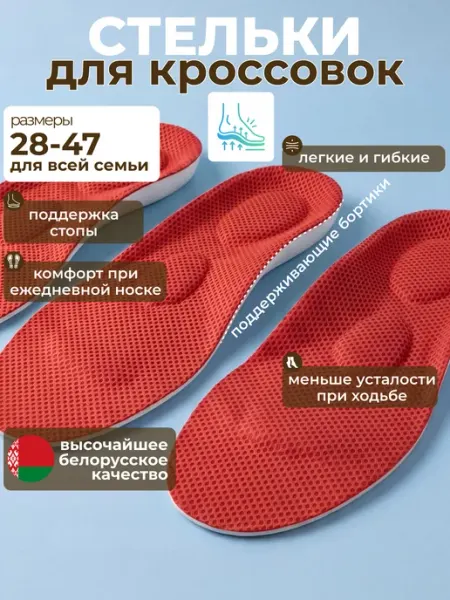 Vinsole Стельки для обуви и кроссовок летние дышащие мягкие