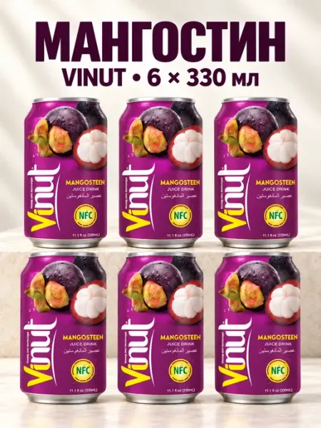 Vinut Напиток сокосодержащий с соком мангустин 330мл x 6шт