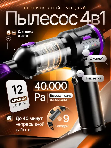 VIONYX Ручной пылесос для дома беспроводной мощный маленький