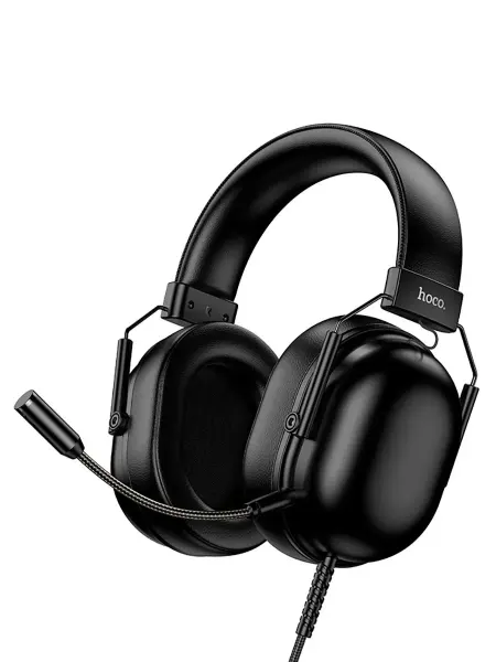 Наушники накладные с микрофоном W113, игровые, черный