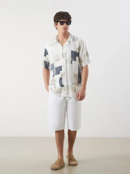 LC Waikiki Мужская узорчатая рубашка стандартного кроя