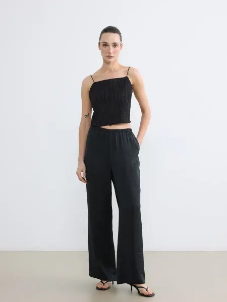 LC Waikiki Женские брюки свободные, эластичный пояс, широкие