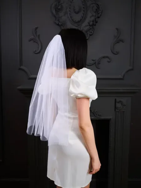 WedDay Фата свадебная короткая белая