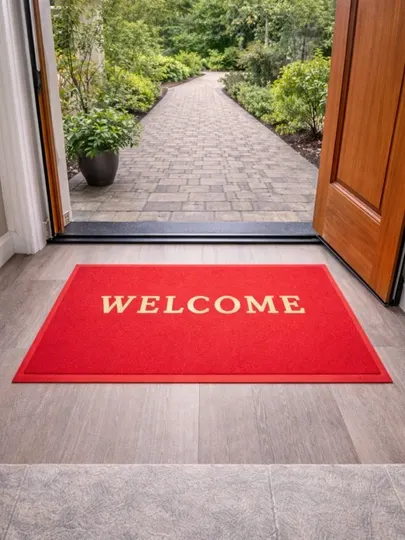 Коврик придверный Welcome, ПВХ ковёр для входной двери, от грязи и влаги