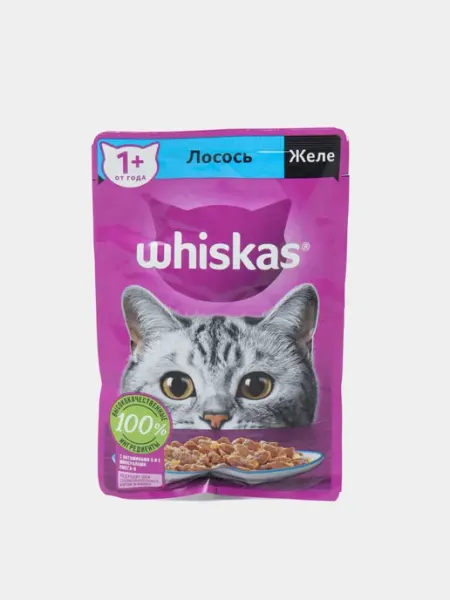 WHISKAS Влажный корм для кошек со вкусом трески и лосося