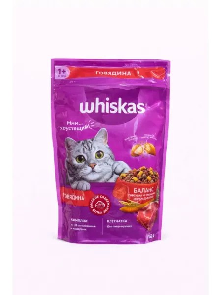 WHISKAS Сухой корм для кошек со вкусом говядины
