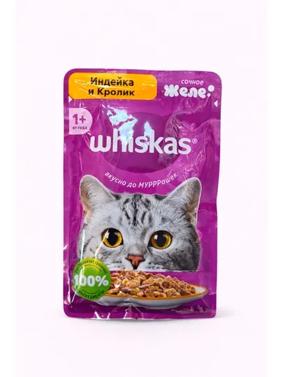 Влажный корм Whiskas, желе кролик и индейка