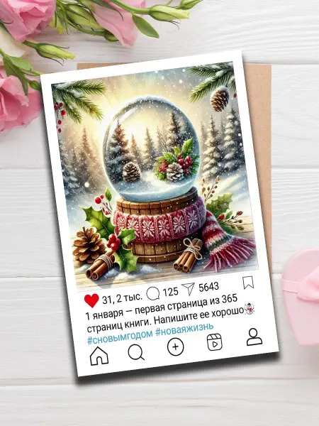 Woodguk Открытка с новым годом фразы мини