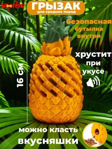 WOOFers Игрушки для собак грызак ананас размер L с бутылкой внутри
