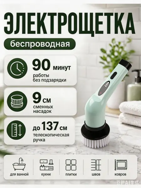 Xiaomi Электрощетка для уборки с насадками беспроводная